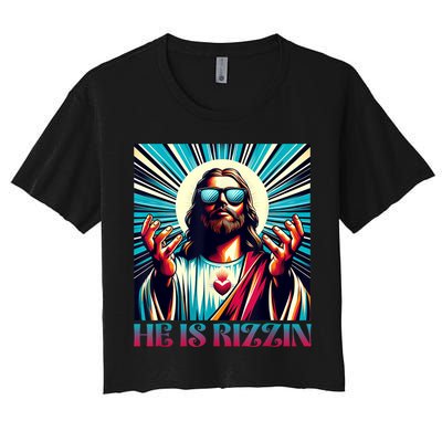 He Is Rizzin Happy Easter Day Jesus Is Risen Crop Top