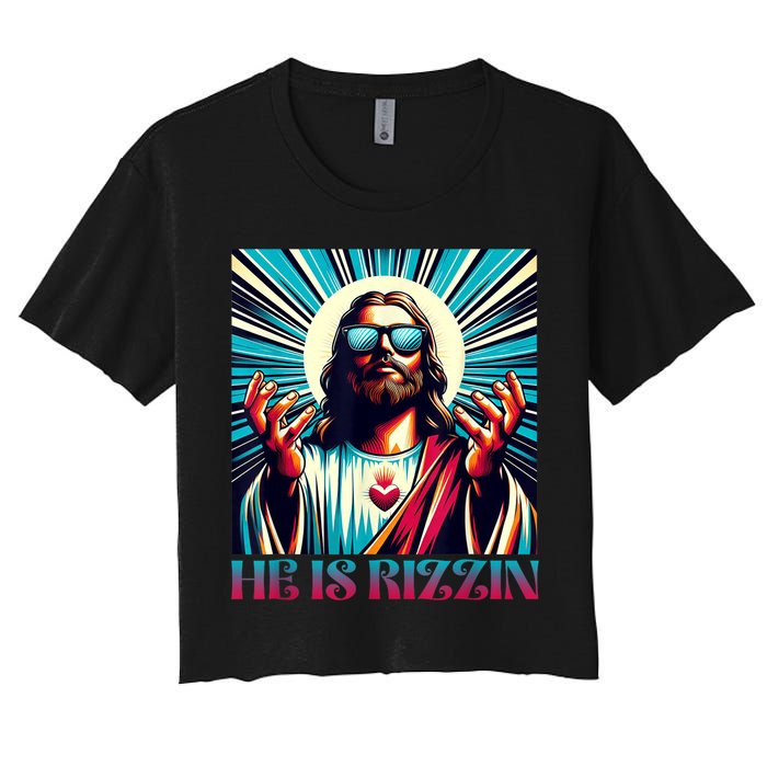 He Is Rizzin Happy Easter Day Jesus Is Risen Crop Top