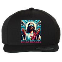 He Is Rizzin Happy Easter Day Jesus Is Risen Wool Snapback Cap