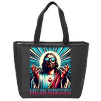 He Is Rizzin Happy Easter Day Jesus Is Risen Zip Tote Bag