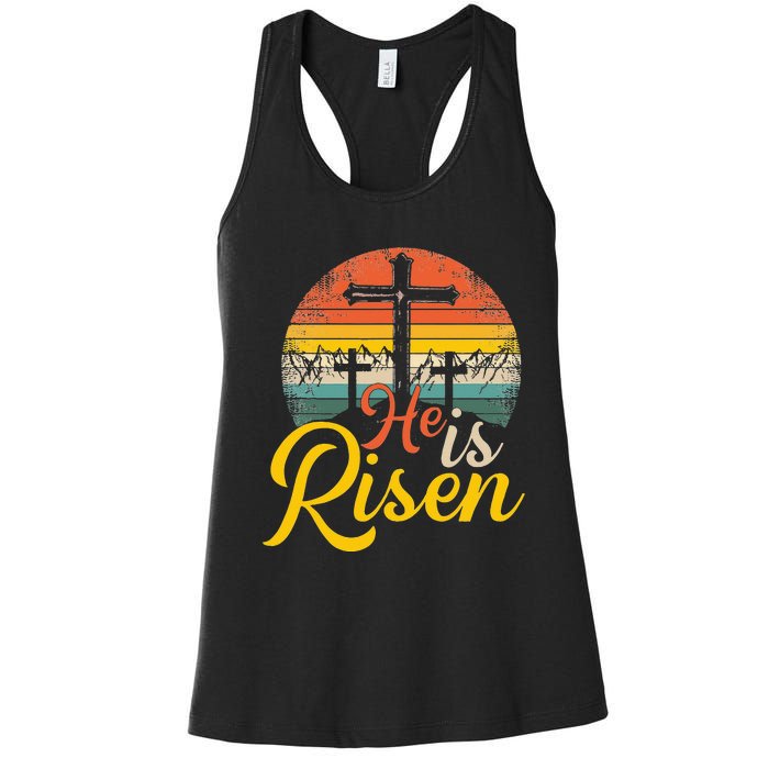 He Is Risen - Christian Easter Jesus Women's Racerback Tank