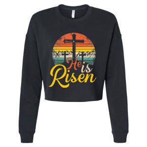 He Is Risen - Christian Easter Jesus Cropped Pullover Crew