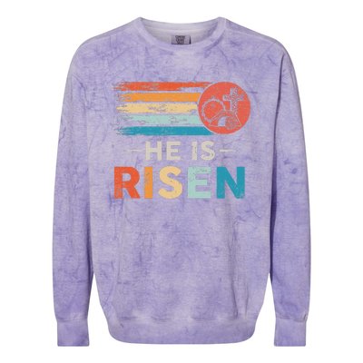 He Is Risen Sun Resurrection Easter Christian Colorblast Crewneck Sweatshirt