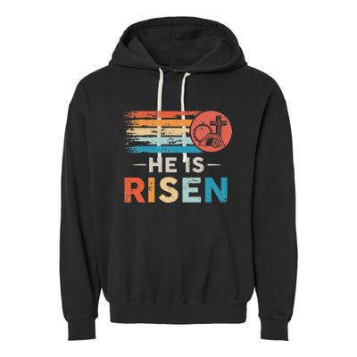 He Is Risen Sun Resurrection Easter Christian Garment-Dyed Fleece Hoodie