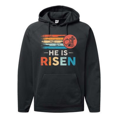 He Is Risen Sun Resurrection Easter Christian Performance Fleece Hoodie