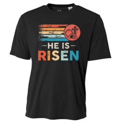 He Is Risen Sun Resurrection Easter Christian Cooling Performance Crew T-Shirt