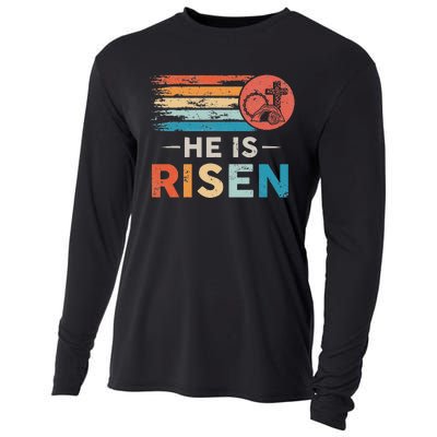 He Is Risen Sun Resurrection Easter Christian Cooling Performance Long Sleeve Crew