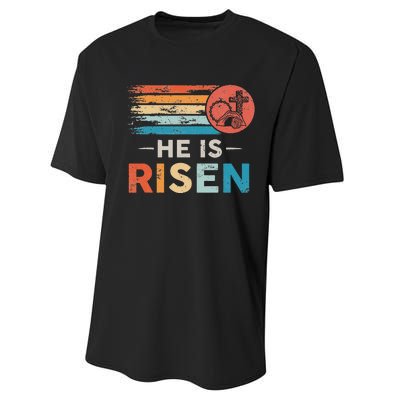 He Is Risen Sun Resurrection Easter Christian Performance Sprint T-Shirt