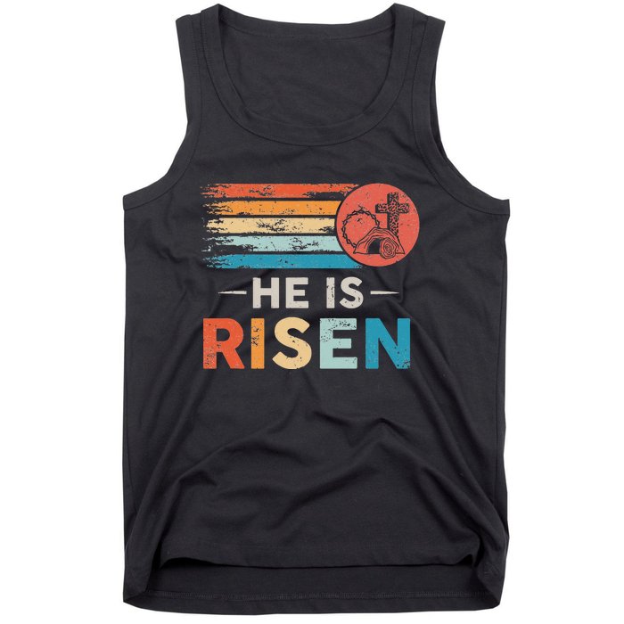 He Is Risen Sun Resurrection Easter Christian Tank Top