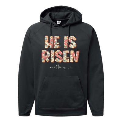 He Is Risen Easter Christian Cross Performance Fleece Hoodie