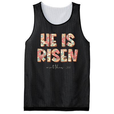 He Is Risen Easter Christian Cross Mesh Reversible Basketball Jersey Tank