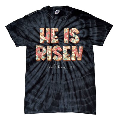 He Is Risen Easter Christian Cross Tie-Dye T-Shirt