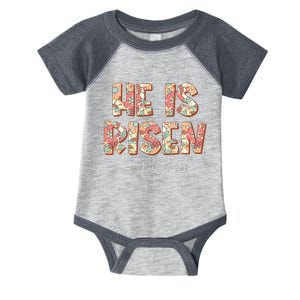 He Is Risen Easter Christian Cross Infant Baby Jersey Bodysuit