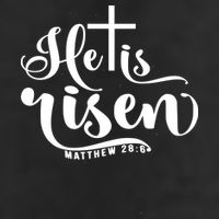He Is Risen Matthew 28:6 Easter Cross Garment-Dyed Fleece Hoodie