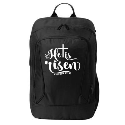 He Is Risen Matthew 28:6 Easter Cross City Backpack