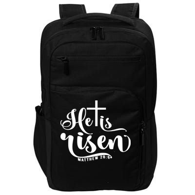 He Is Risen Matthew 28:6 Easter Cross Impact Tech Backpack