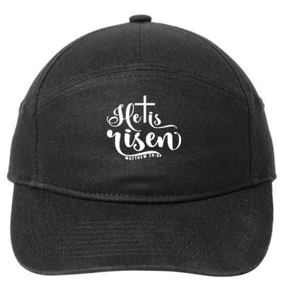 He Is Risen Matthew 28:6 Easter Cross 7-Panel Snapback Hat