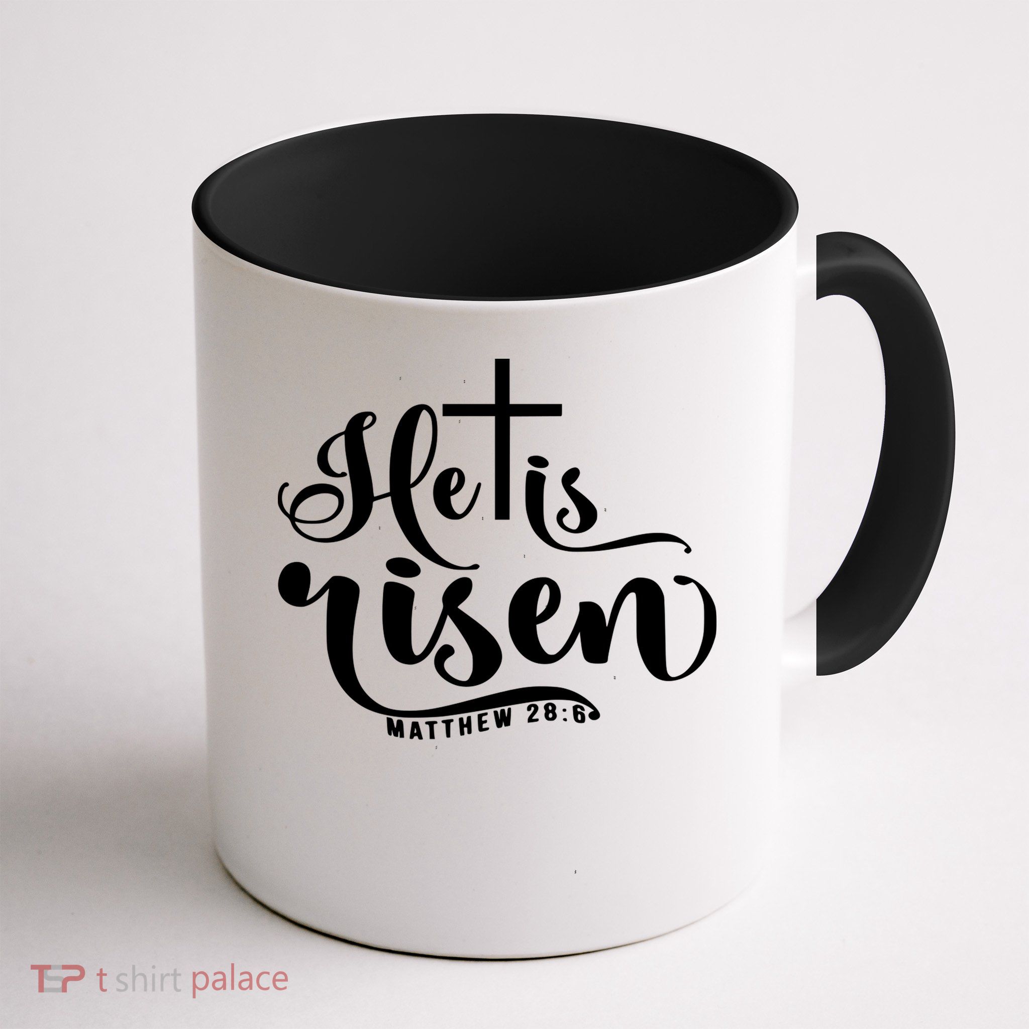 He Is Risen Matthew 28:6 Easter Cross Mug