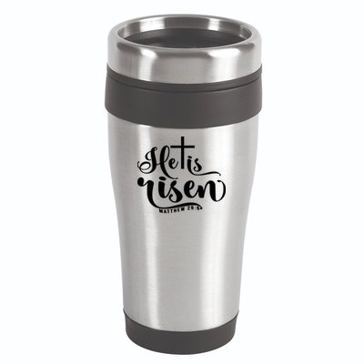 He Is Risen Matthew 28:6 Easter Cross 16oz Travel Tumbler
