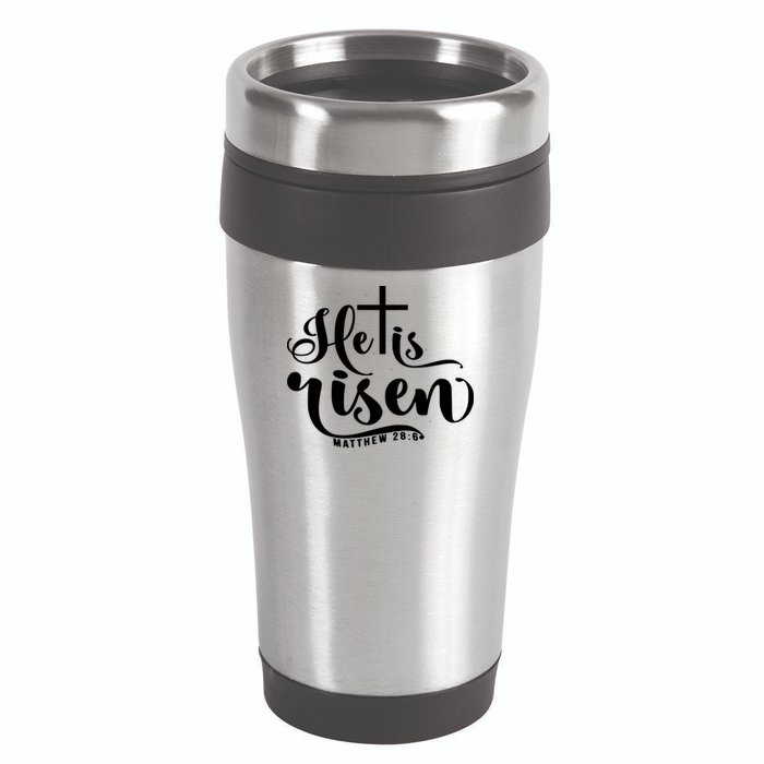 He Is Risen Matthew 28:6 Easter Cross 16oz Travel Tumbler