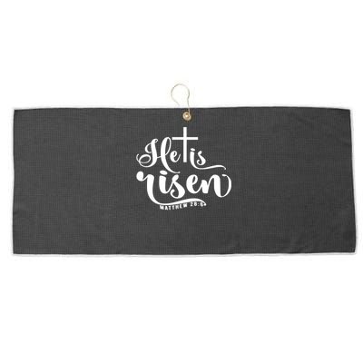 He Is Risen Matthew 28:6 Easter Cross Large Microfiber Waffle Golf Towel