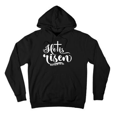 He Is Risen Matthew 28:6 Easter Cross Tall Hoodie
