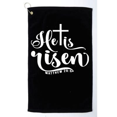 He Is Risen Matthew 28:6 Easter Cross Golf Towel
