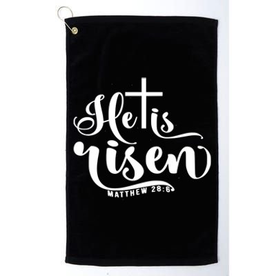 He Is Risen Matthew 28:6 Easter Cross Platinum Collection Golf Towel