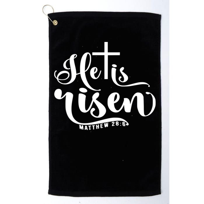 He Is Risen Matthew 28:6 Easter Cross Golf Towel