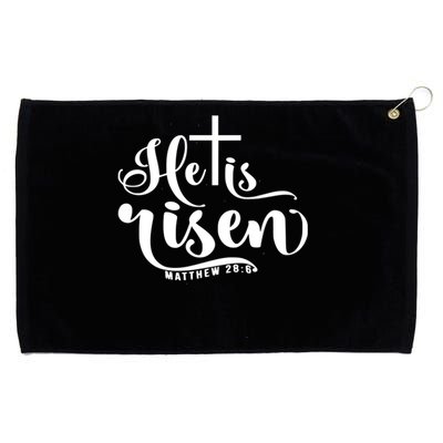 He Is Risen Matthew 28:6 Easter Cross Grommeted Golf Towel