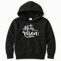 He Is Risen Matthew 28:6 Easter Cross Kids Hoodie