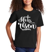 He Is Risen Matthew 28:6 Easter Cross Kids T-Shirt