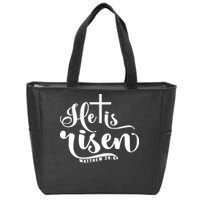He Is Risen Matthew 28:6 Easter Cross Zip Tote Bag