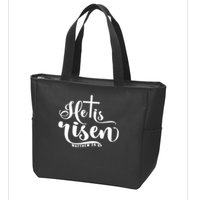 He Is Risen Matthew 28:6 Easter Cross Zip Tote Bag
