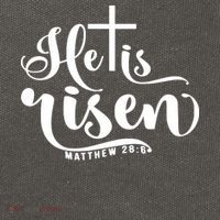 He Is Risen Matthew 28:6 Easter Cross Cotton Canvas Backpack