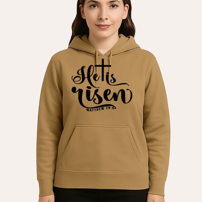 He Is Risen Matthew 28:6 Easter Cross Hoodie
