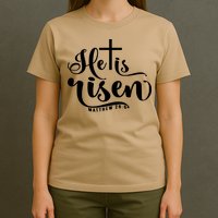 He Is Risen Matthew 28:6 Easter Cross T-Shirt
