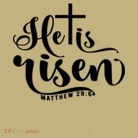 He Is Risen Matthew 28:6 Easter Cross Sustainable Beanie
