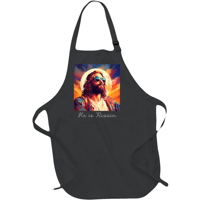 He Is Rizzin Jesus Is Rizzen Full-Length Apron With Pockets