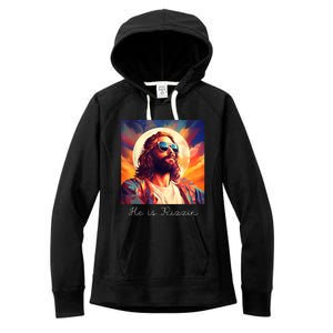 He Is Rizzin Jesus Is Rizzen Women's Fleece Hoodie