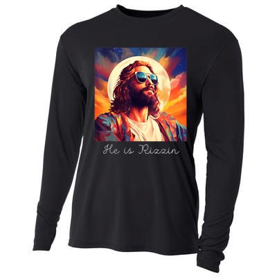 He Is Rizzin Jesus Is Rizzen Cooling Performance Long Sleeve Crew