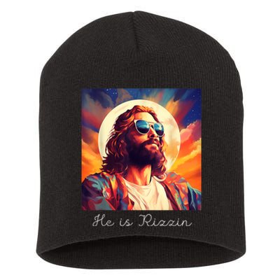 He Is Rizzin Jesus Is Rizzen Short Acrylic Beanie