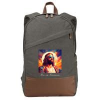 He Is Rizzin Jesus Is Rizzen Cotton Canvas Backpack