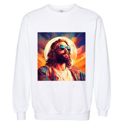 He Is Rizzin Jesus Is Rizzen Garment-Dyed Sweatshirt