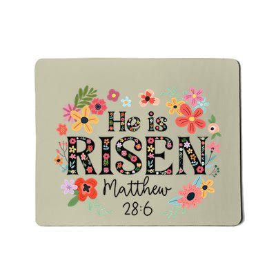 He Is Risen Jesus Christian Happy Easter Floral Wreath Mousepad