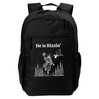 He Is Rizzin Funny Basketball Retro Christian Religious Backpack