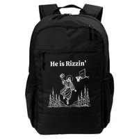 He Is Rizzin Funny Basketball Retro Christian Religious Backpack