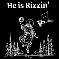 He Is Rizzin Funny Basketball Retro Christian Religious Drawstring Bag
