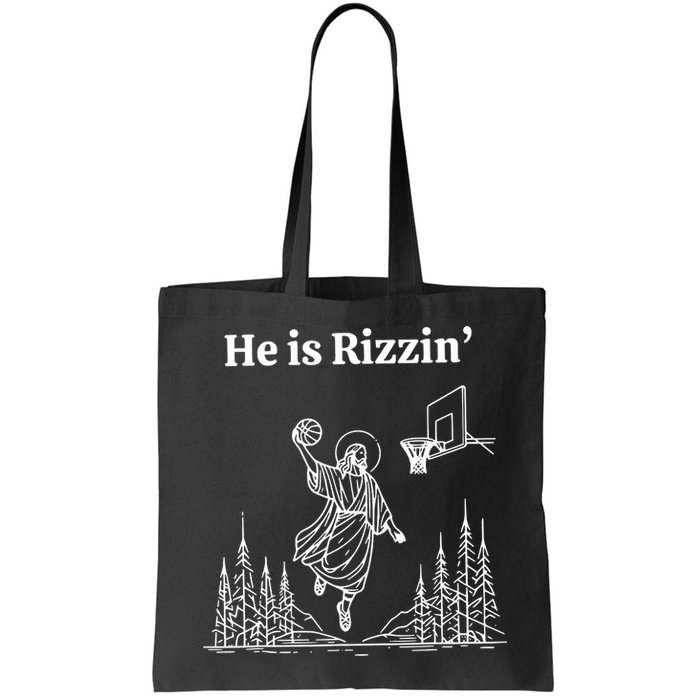 He Is Rizzin Funny Basketball Retro Christian Religious Bag