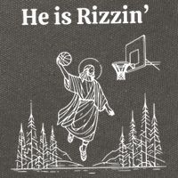 He Is Rizzin Funny Basketball Retro Christian Religious Cotton Canvas Backpack